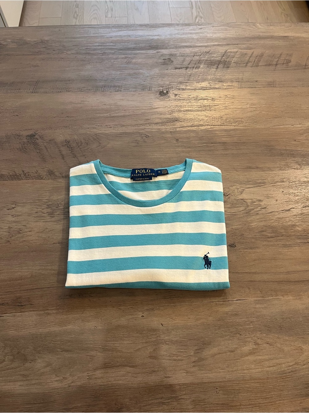 Polo by Ralph Lauren Kids Blue & White Striped Tee with Pony